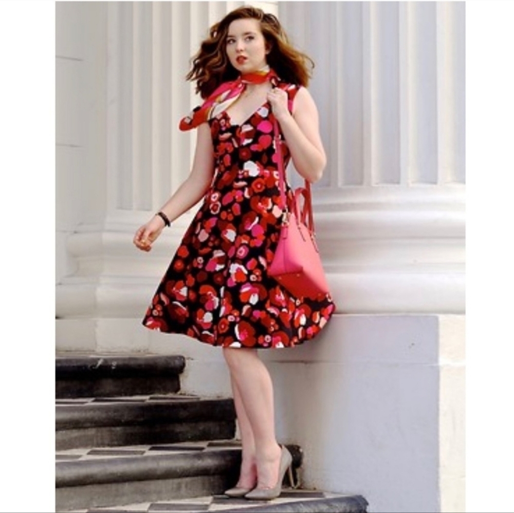Kate Spade Falling Florals V-Neck Dress